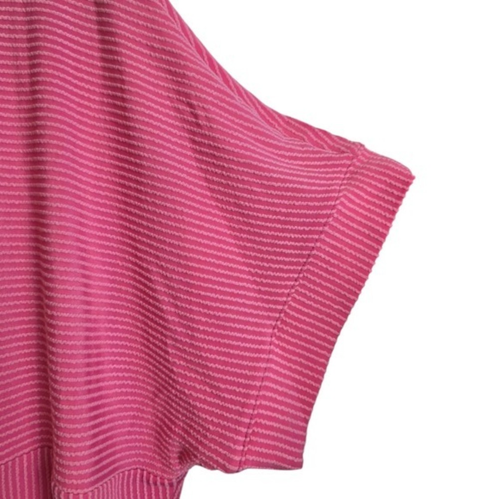 Evaless Ribbed Knit Top Womens 2XL Pink Short Sleeve Textured Crew Neck Tee NEW - Picture 7 of 14